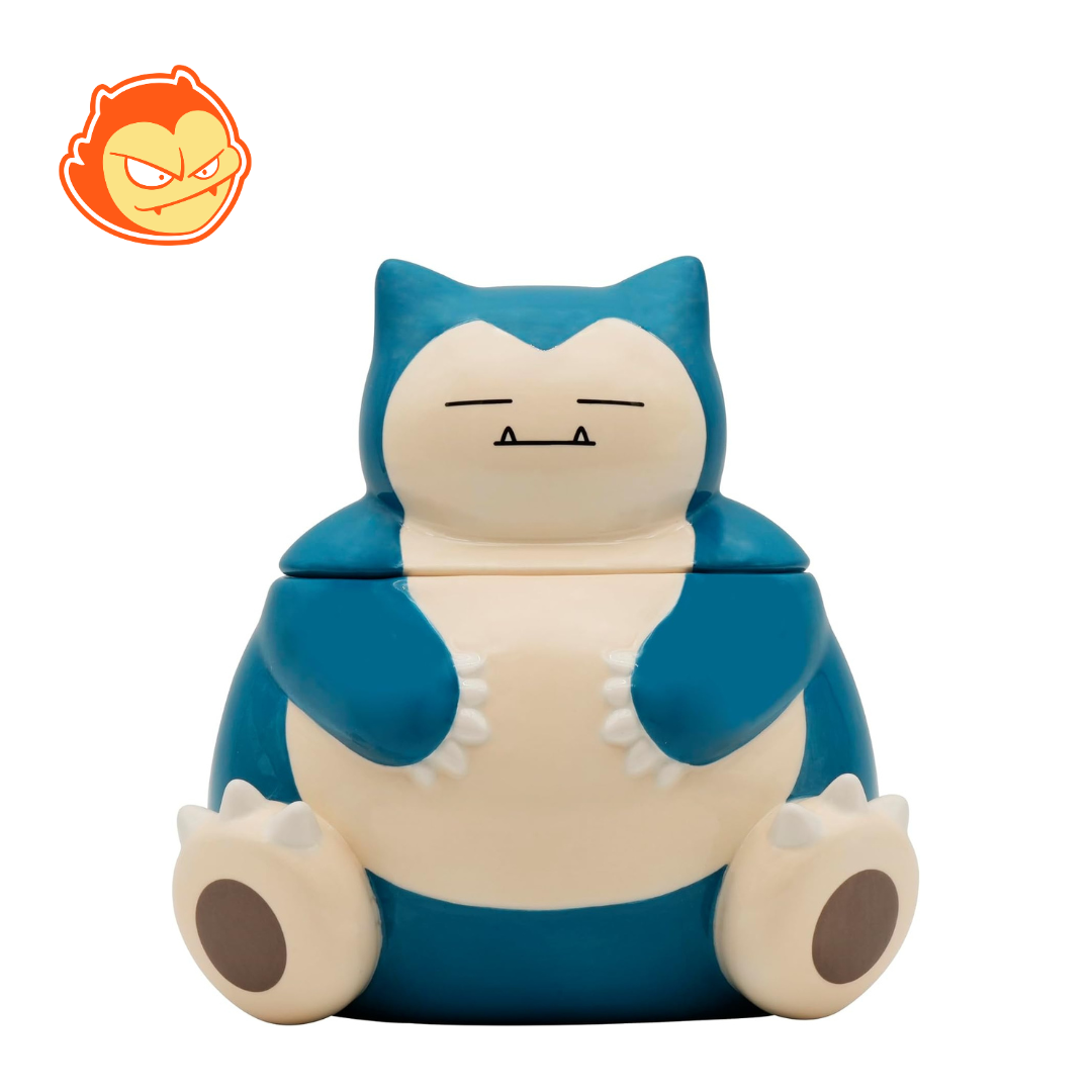 Pokémon Ronflex - Bocal en céramique pour biscuits, 18 x 13,5 x 15,5 cm, décoration pour la cuisine, contenant hermétique pour aliments