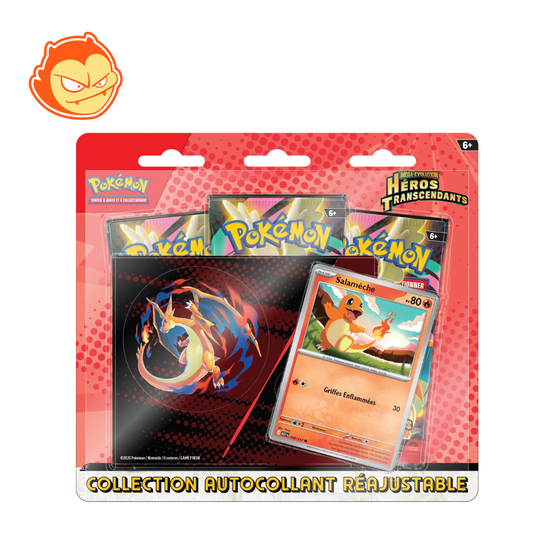 Tripack Méga-Évolution – Héros Transcendants – Salamèche (1 Carte Promo Brillante et 3 boosters)