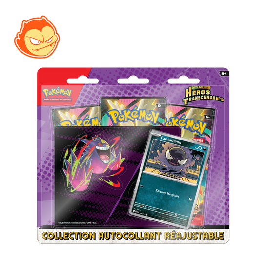 Tripack Méga-Évolution – Héros Transcendants – Fantominus (1 Carte Promo Brillante et 3 boosters)